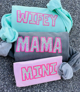 WIFEY Dotted Faux. Emb TEE PREORDER (SHIP DATE 11/28)