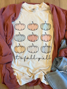 It's Fall Y'all Pastel Pumpkins - RTS