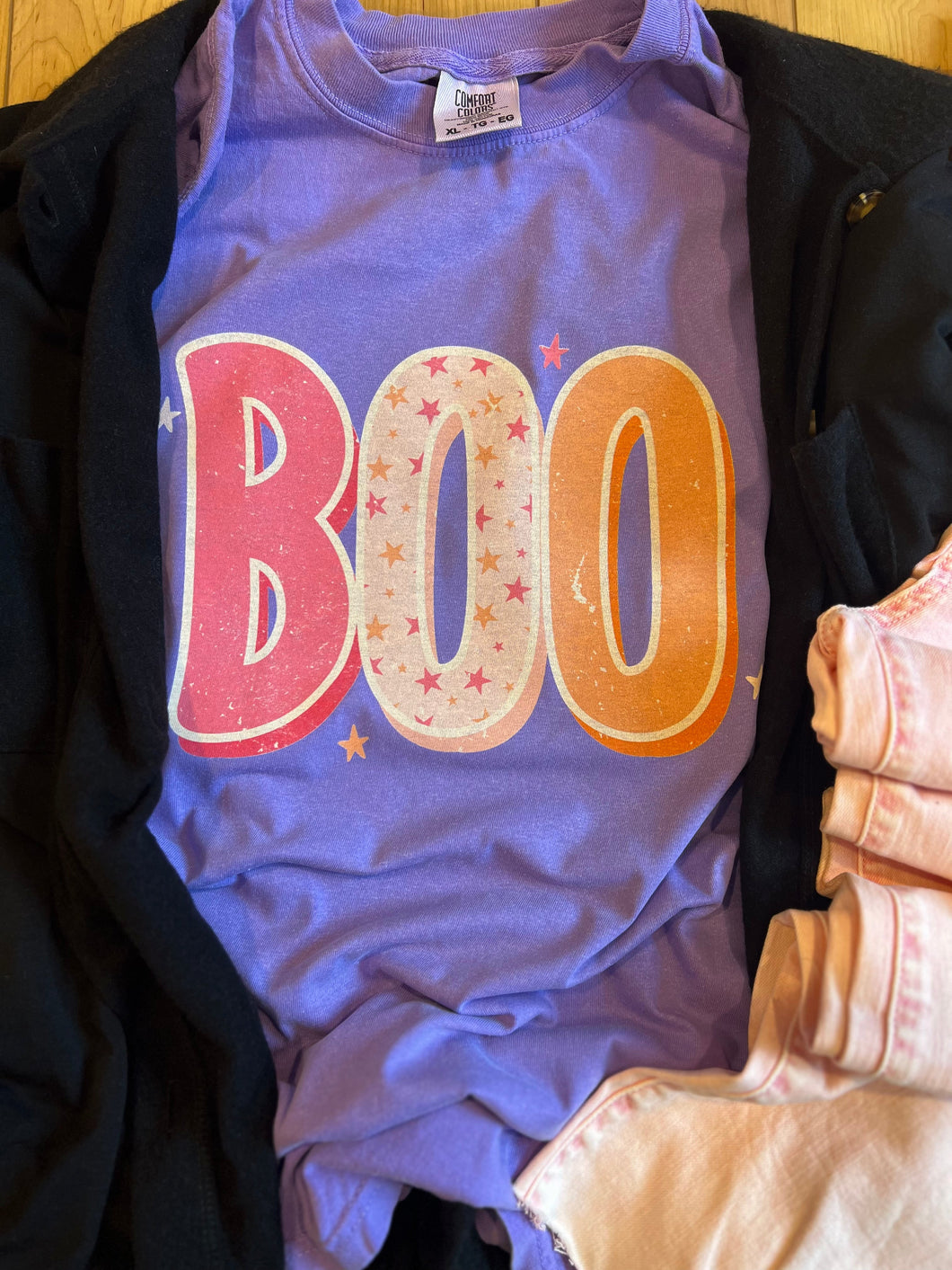 BOO Preppy Lettering Graphic Tee - RTS