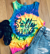 Load image into Gallery viewer, Salty Vibes PUFF Tie Dye Tank (SHIP DATE 6/14)